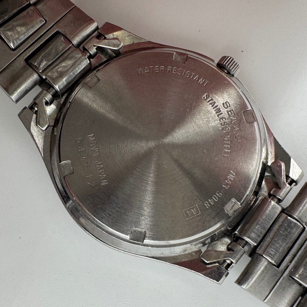 Seiko 7N43-9048 Mens Quartz Watch Silver Stainless Steel Day Date 37mm Case - Picture 5 of 8